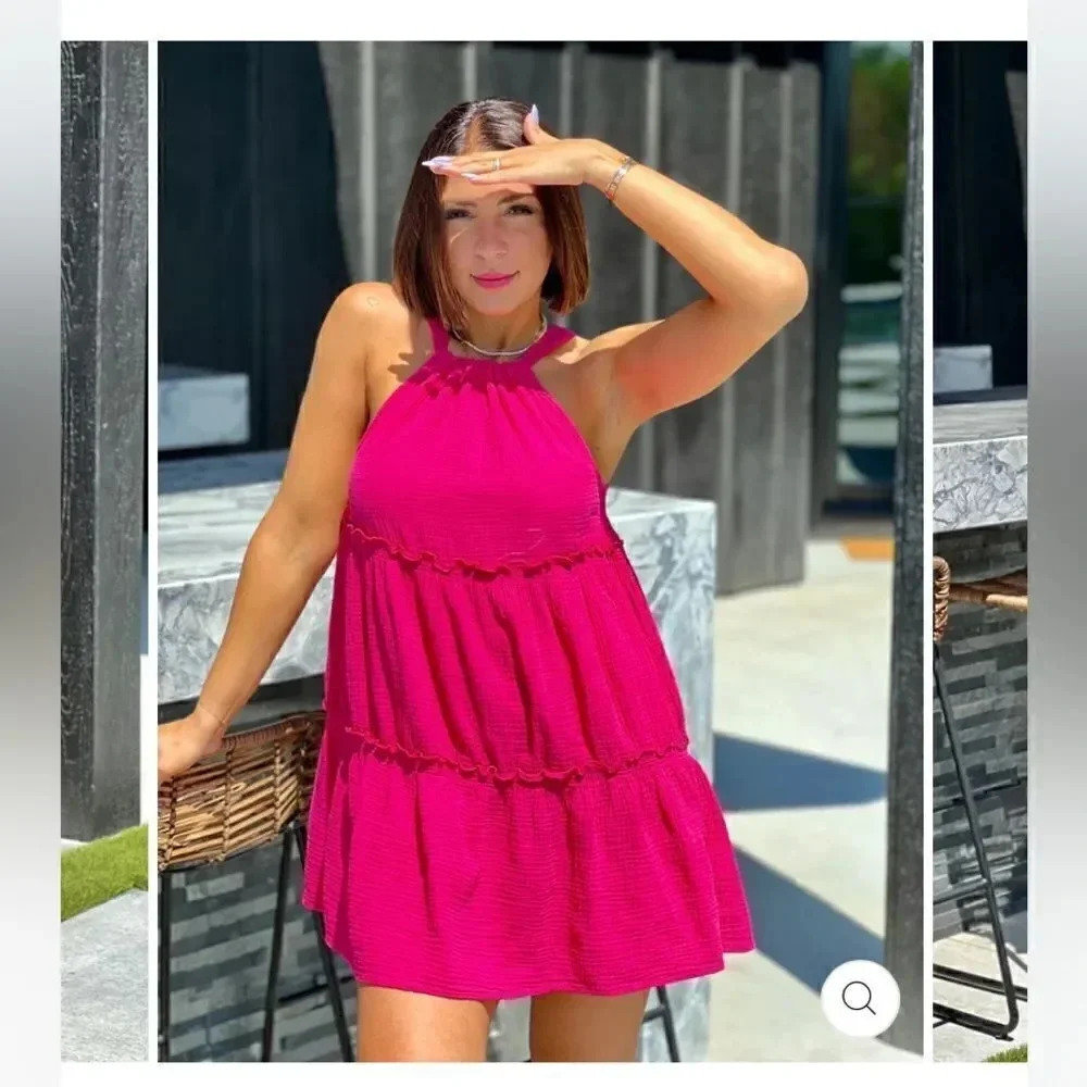 Magenta swing dress - Picture 3 of 4